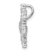 Sterling Silver Rhodium-plated CZ Snowflake Chain Slide